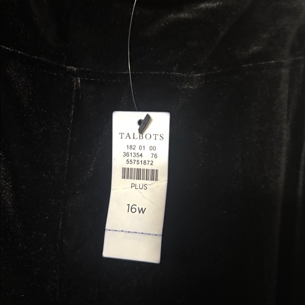 NEW Talbots Black Velvet Pull-On Pants Straight Leg Holiday Size 16W - Picture 4 of 6
